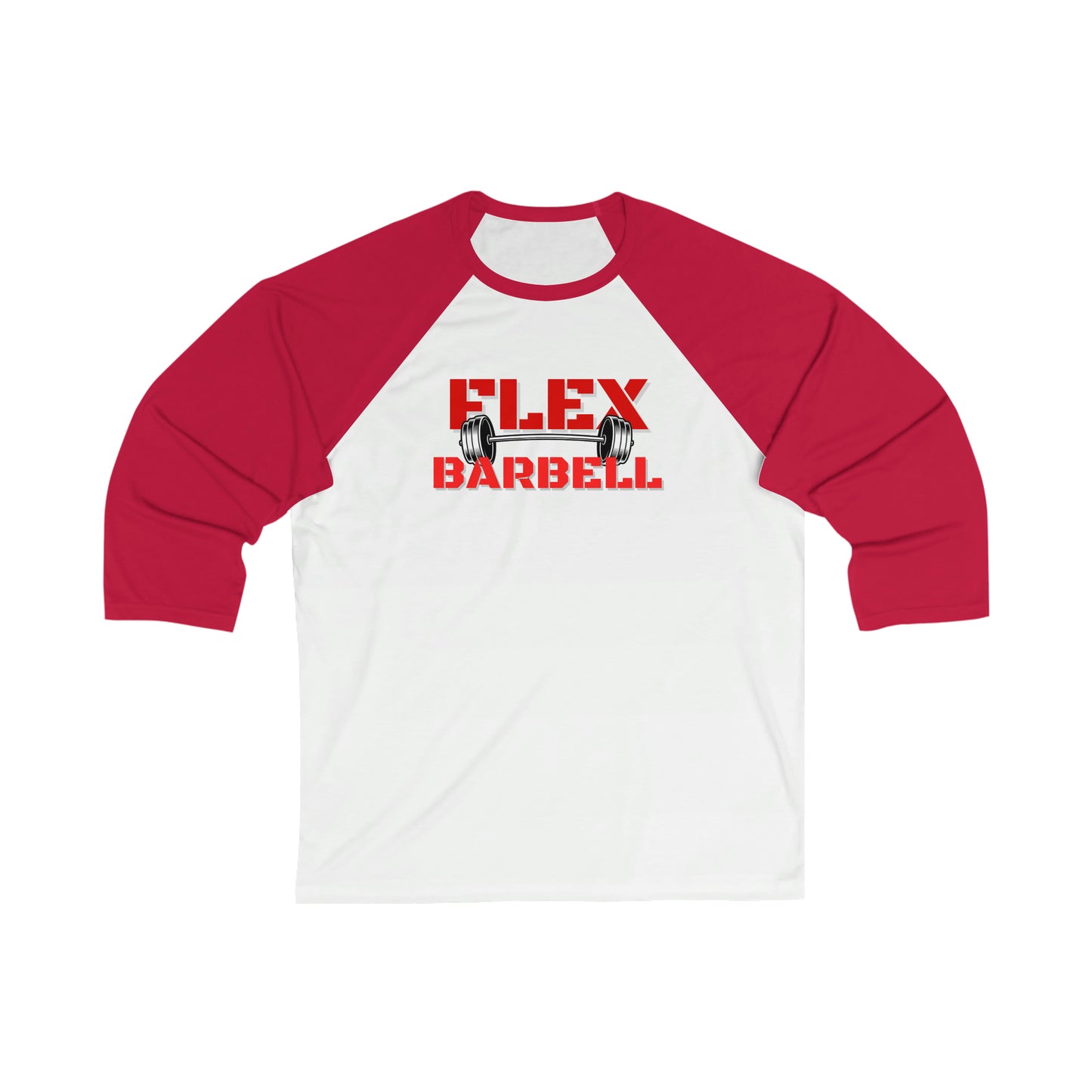 Flex Barbell 3\4 Sleeve Baseball Tee