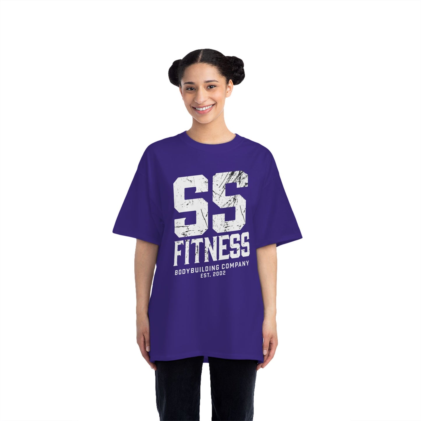 SS Fitness Oversized Boxy Tee — Gym Workout Tee with 'SS Fitness' Sports Graphic