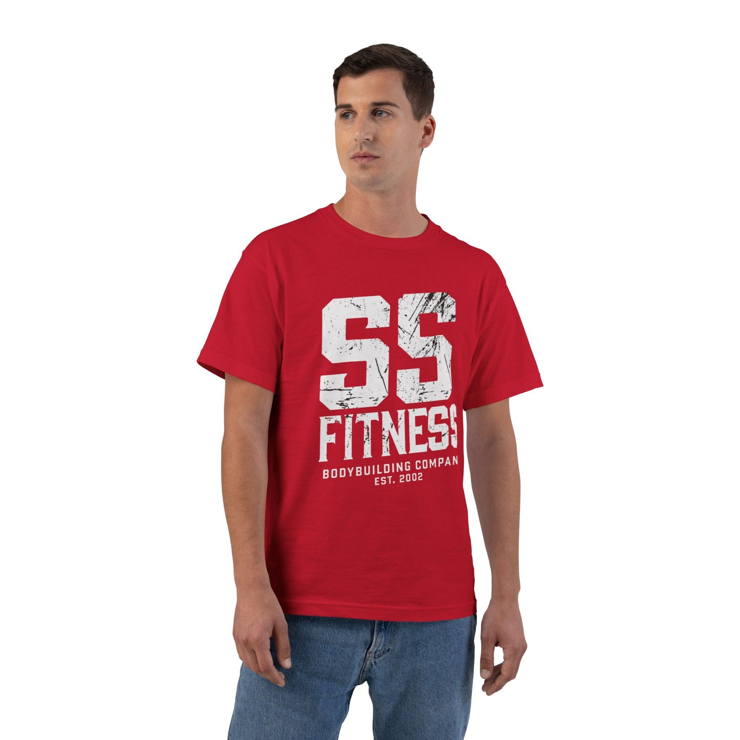 SS Fitness Oversized Boxy Tee — Gym Workout Tee with 'SS Fitness' Sports Graphic