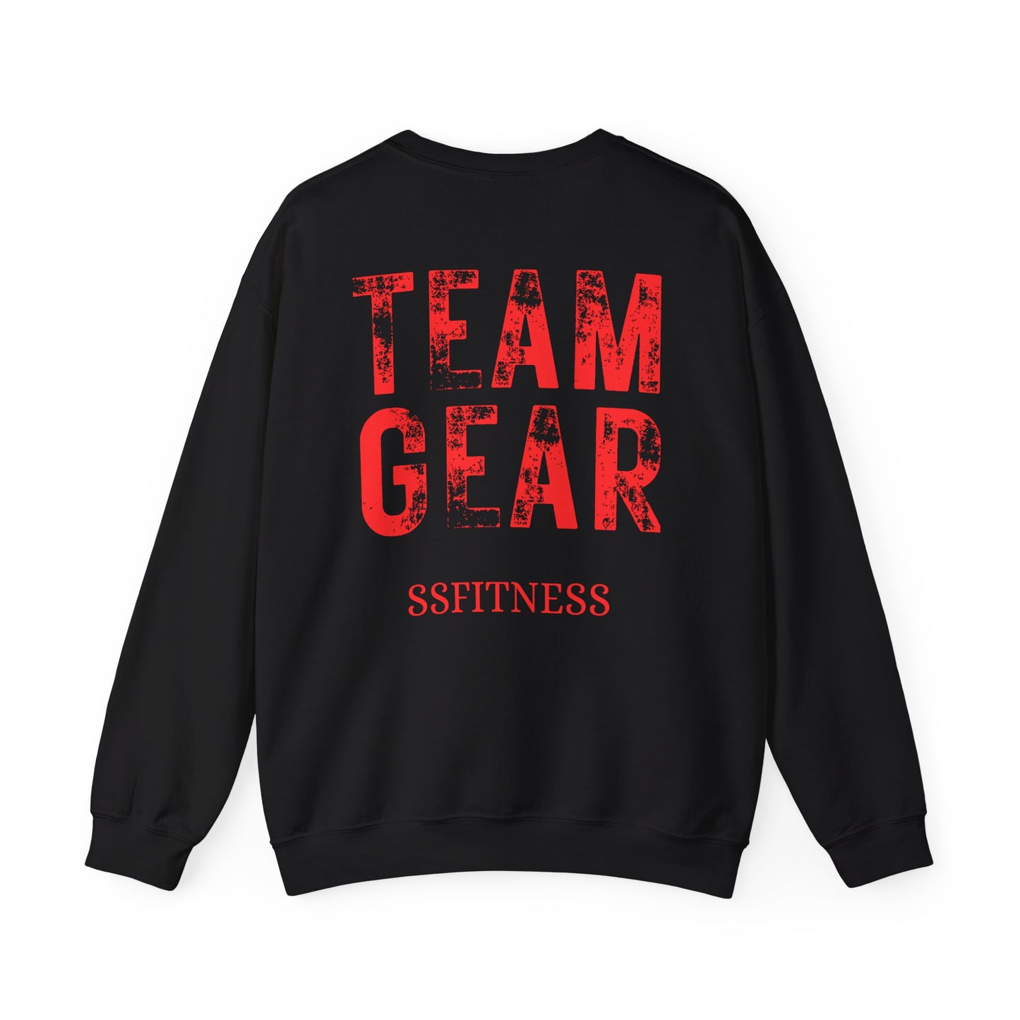 Fitness Crewneck Sweatshirt — 'TEAM GEAR' Red Print