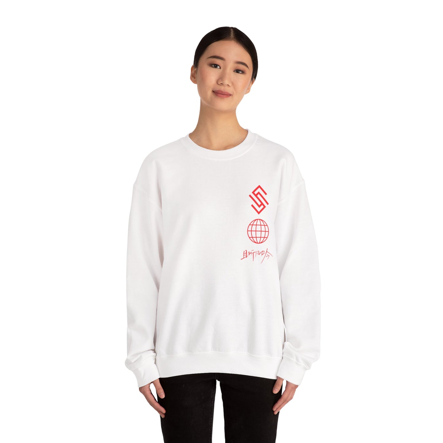 Fitness Crewneck Sweatshirt — 'TEAM GEAR' Red Print