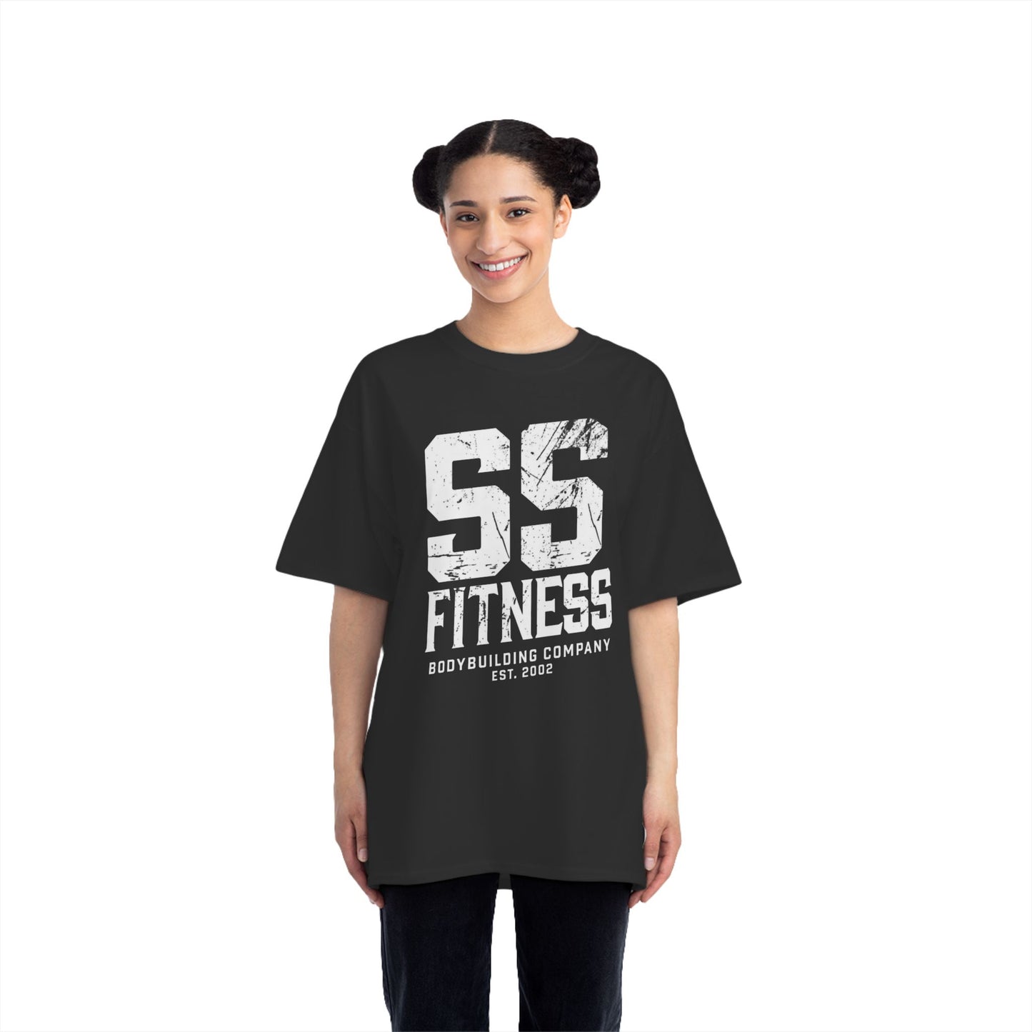 SS Fitness Oversized Boxy Tee — Gym Workout Tee with 'SS Fitness' Sports Graphic