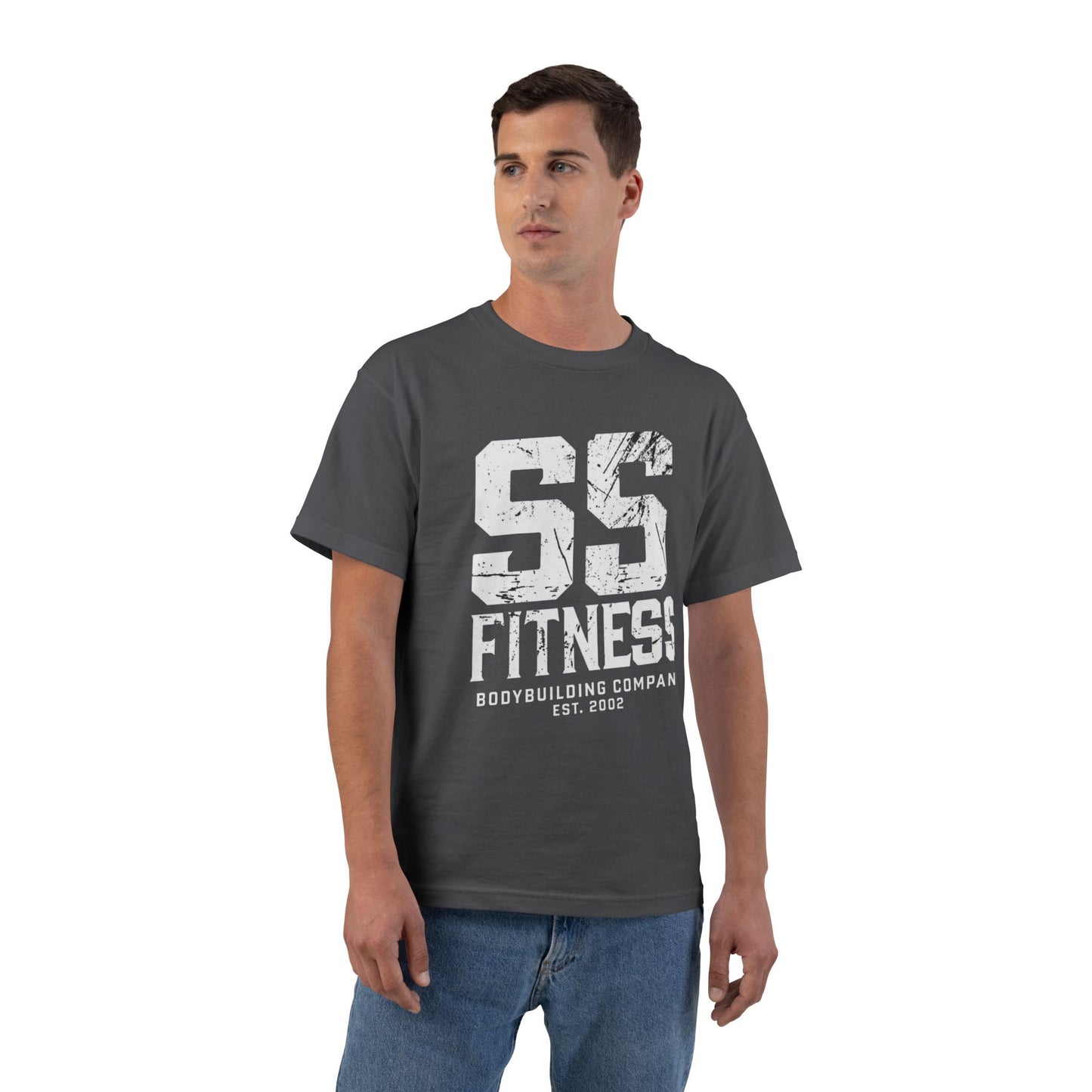 SS Fitness Oversized Boxy Tee — Gym Workout Tee with 'SS Fitness' Sports Graphic