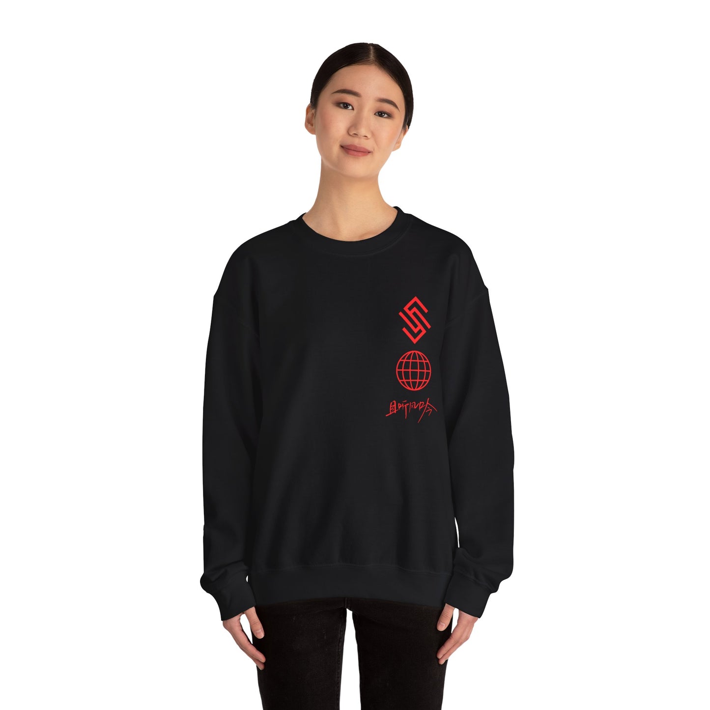 Fitness Crewneck Sweatshirt — 'TEAM GEAR' Red Print
