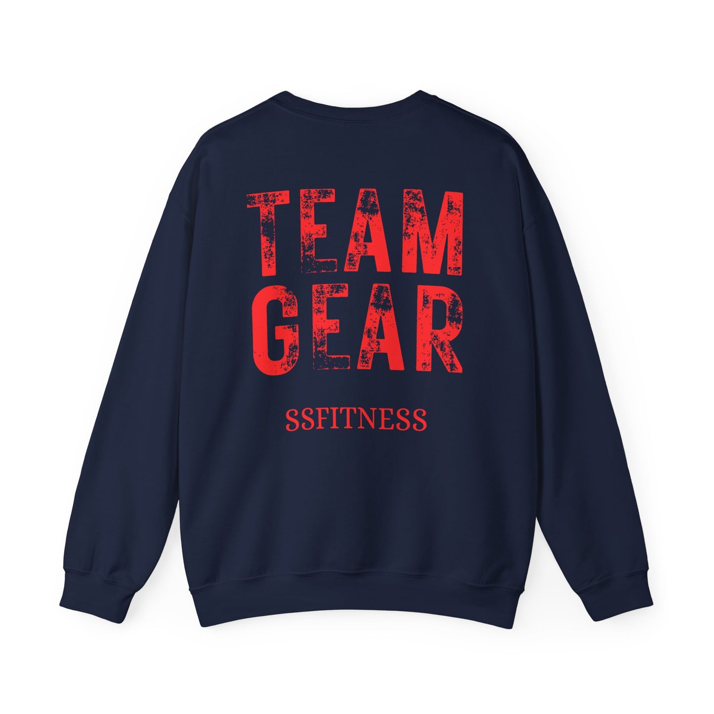 Fitness Crewneck Sweatshirt — 'TEAM GEAR' Red Print