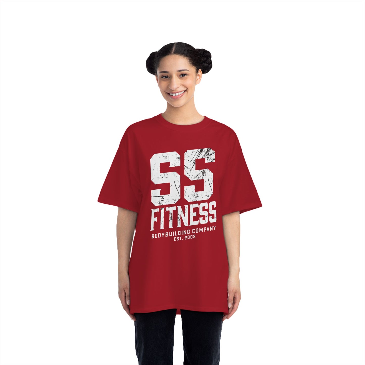 SS Fitness Oversized Boxy Tee — Gym Workout Tee with 'SS Fitness' Sports Graphic