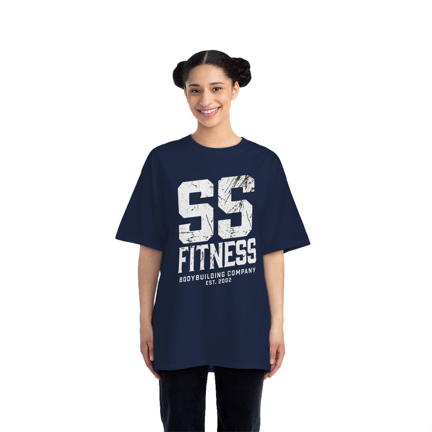 SS Fitness Oversized Boxy Tee — Gym Workout Tee with 'SS Fitness' Sports Graphic