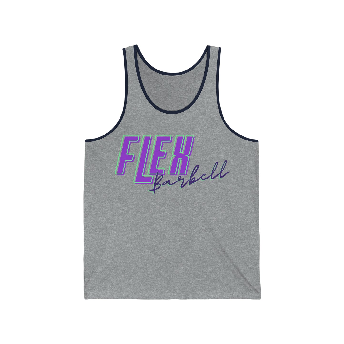 Retro Flex Barbell Unisex Jersey Tank