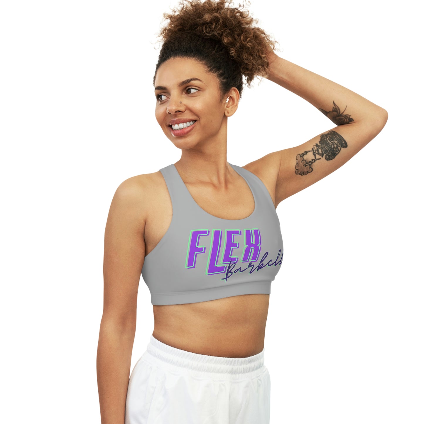 Retro Flex Barbell Seamless Sports Bra