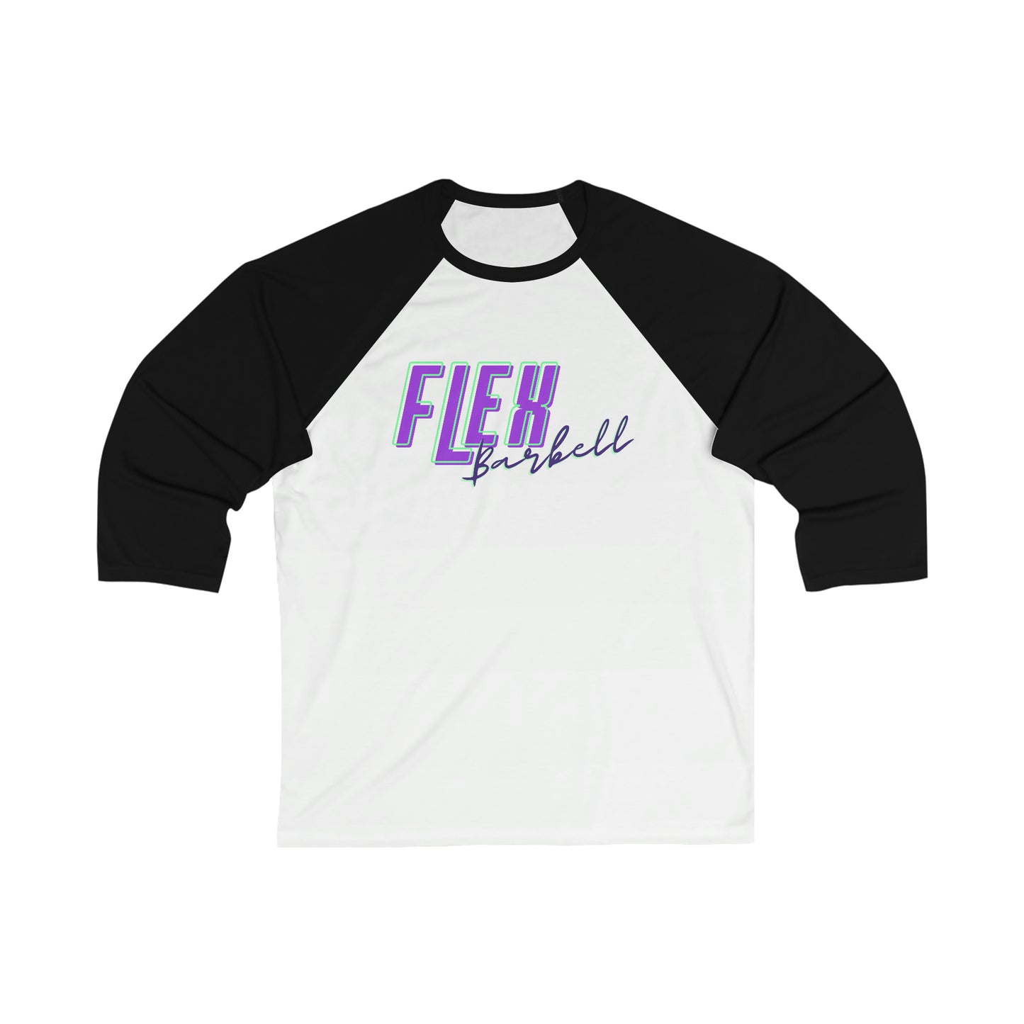 Flex Barbell 3\4 Sleeve Baseball Tee