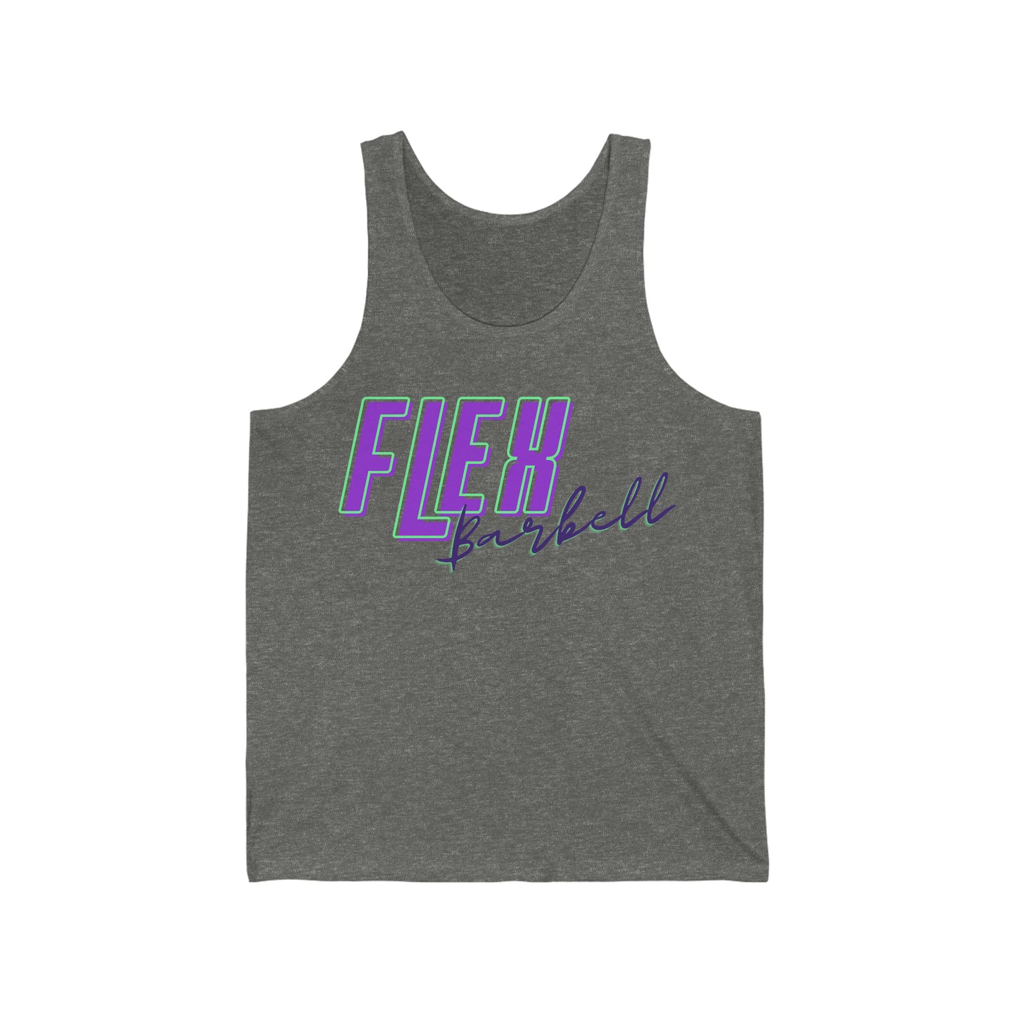 Retro Flex Barbell Unisex Jersey Tank