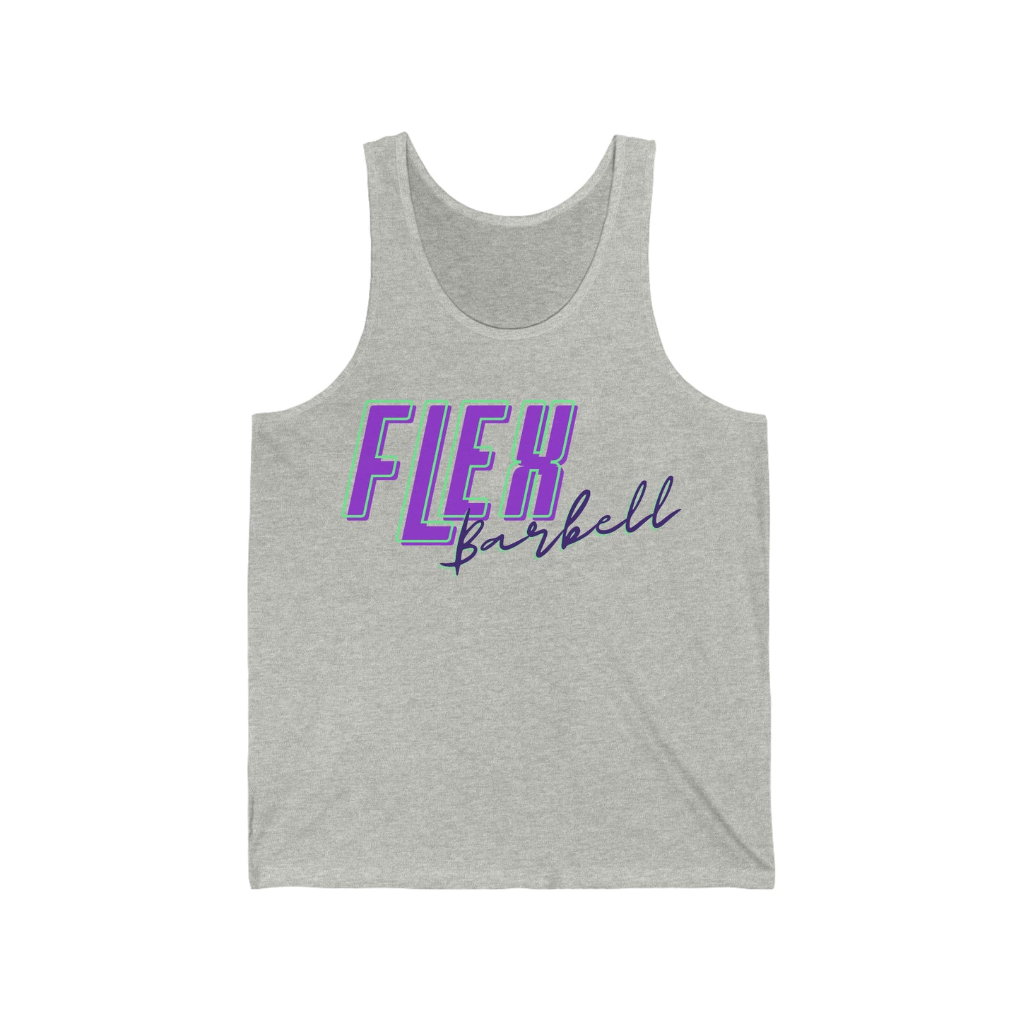 Retro Flex Barbell Unisex Jersey Tank