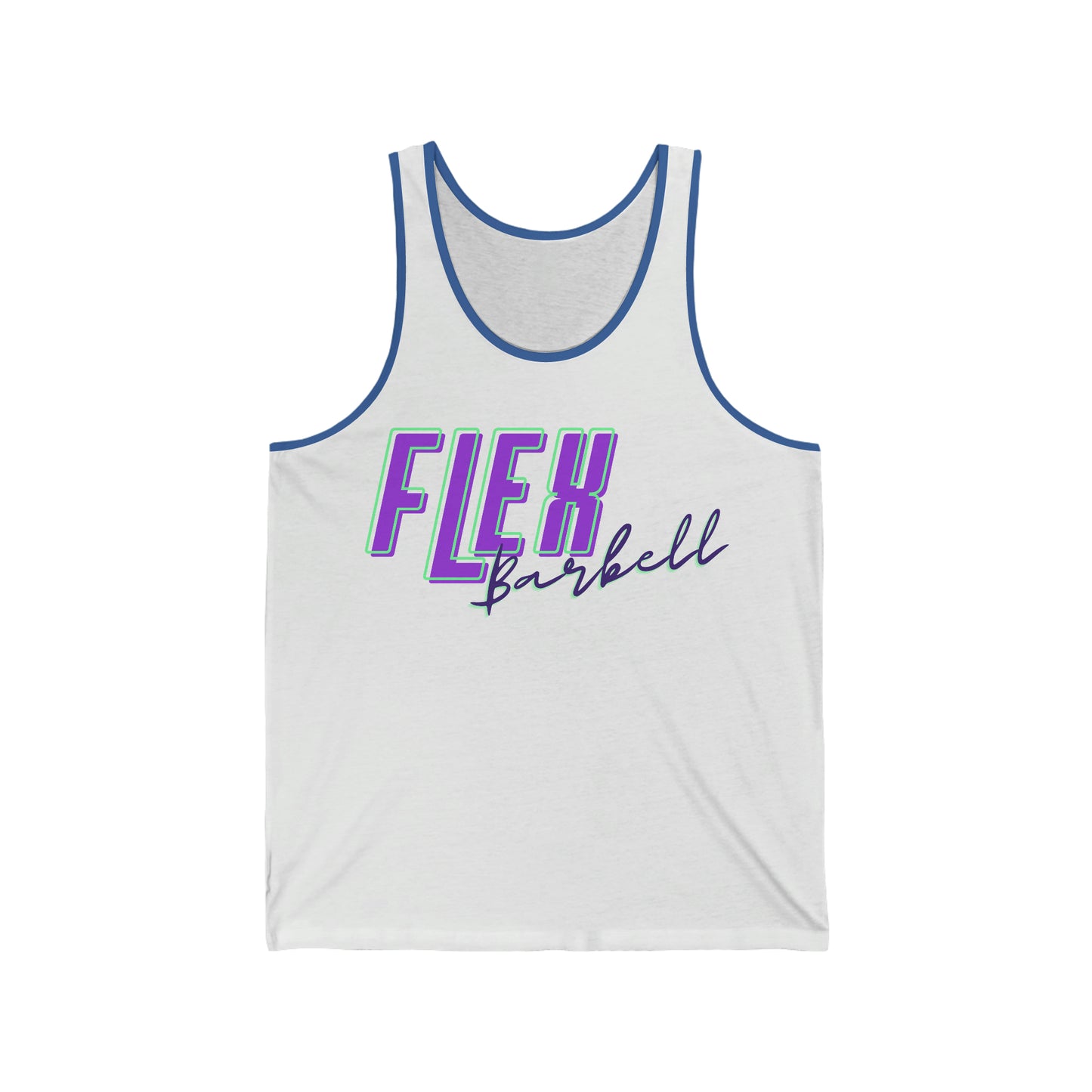 Retro Flex Barbell Unisex Jersey Tank