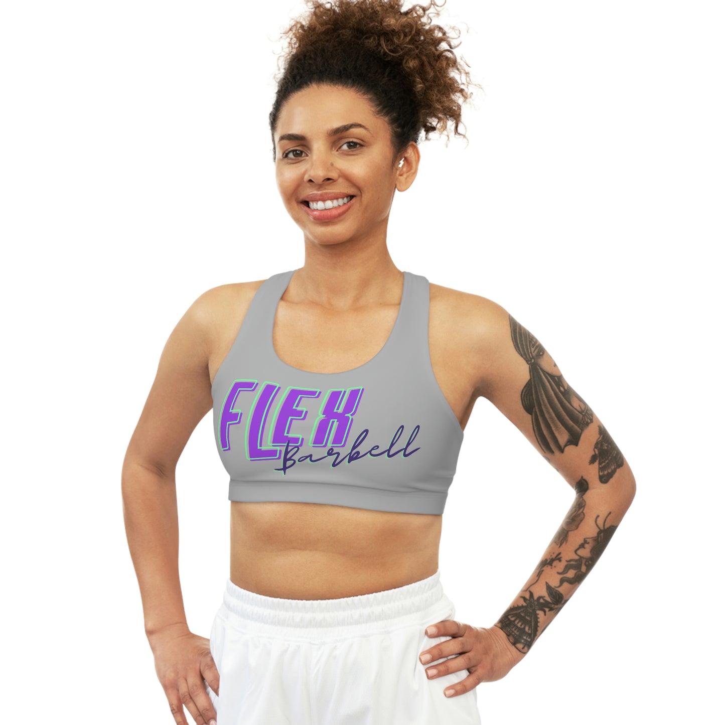 Retro Flex Barbell Seamless Sports Bra