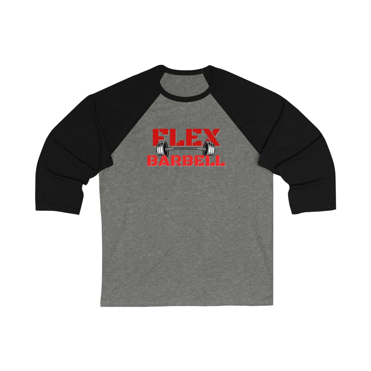 Flex Barbell 3\4 Sleeve Baseball Tee