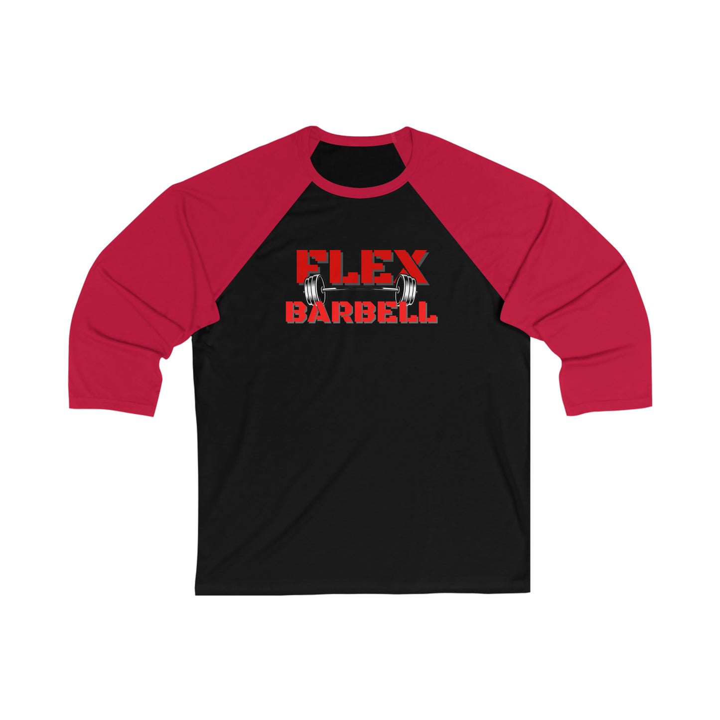 Flex Barbell 3\4 Sleeve Baseball Tee