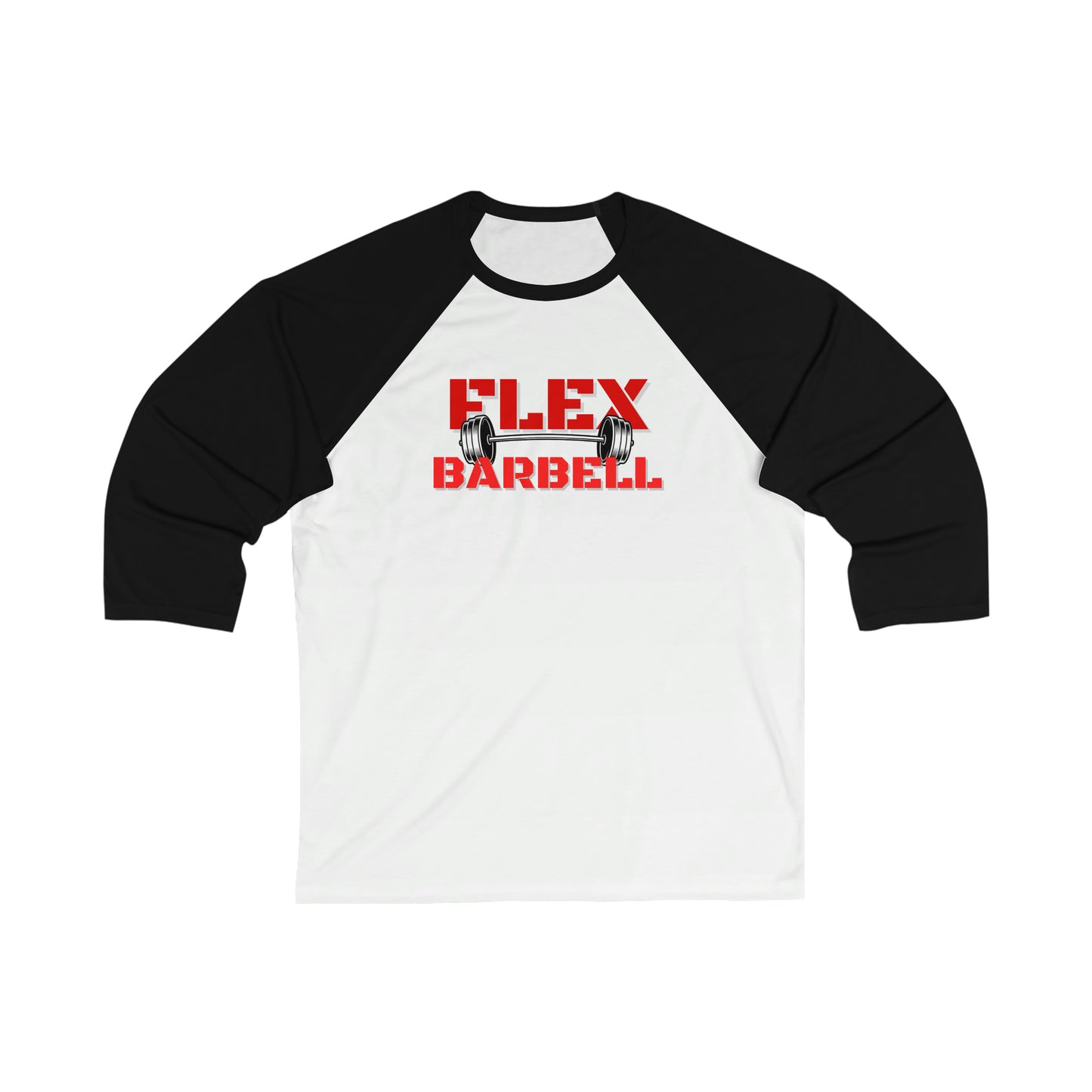 Flex Barbell 3\4 Sleeve Baseball Tee