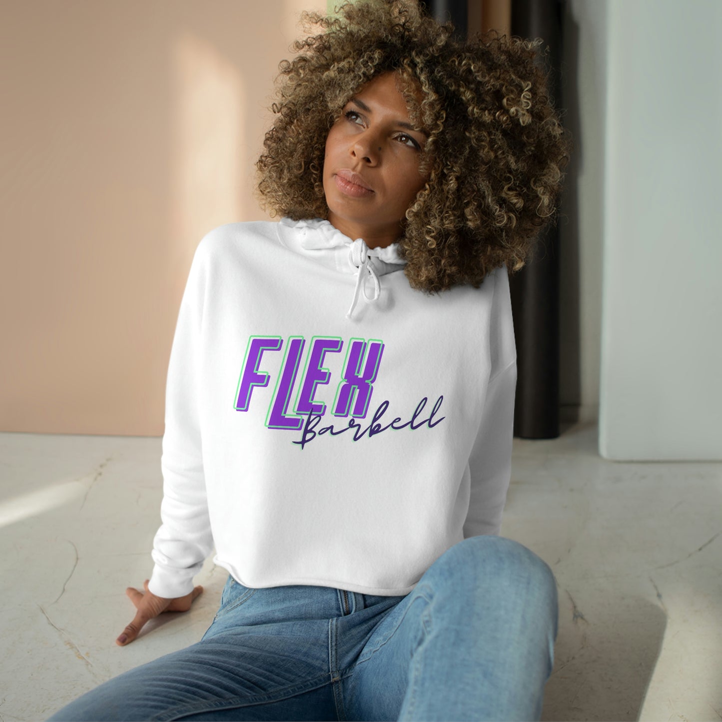 Flex Barbell Crop Hoodie