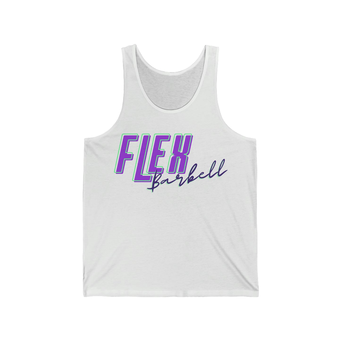 Retro Flex Barbell Unisex Jersey Tank