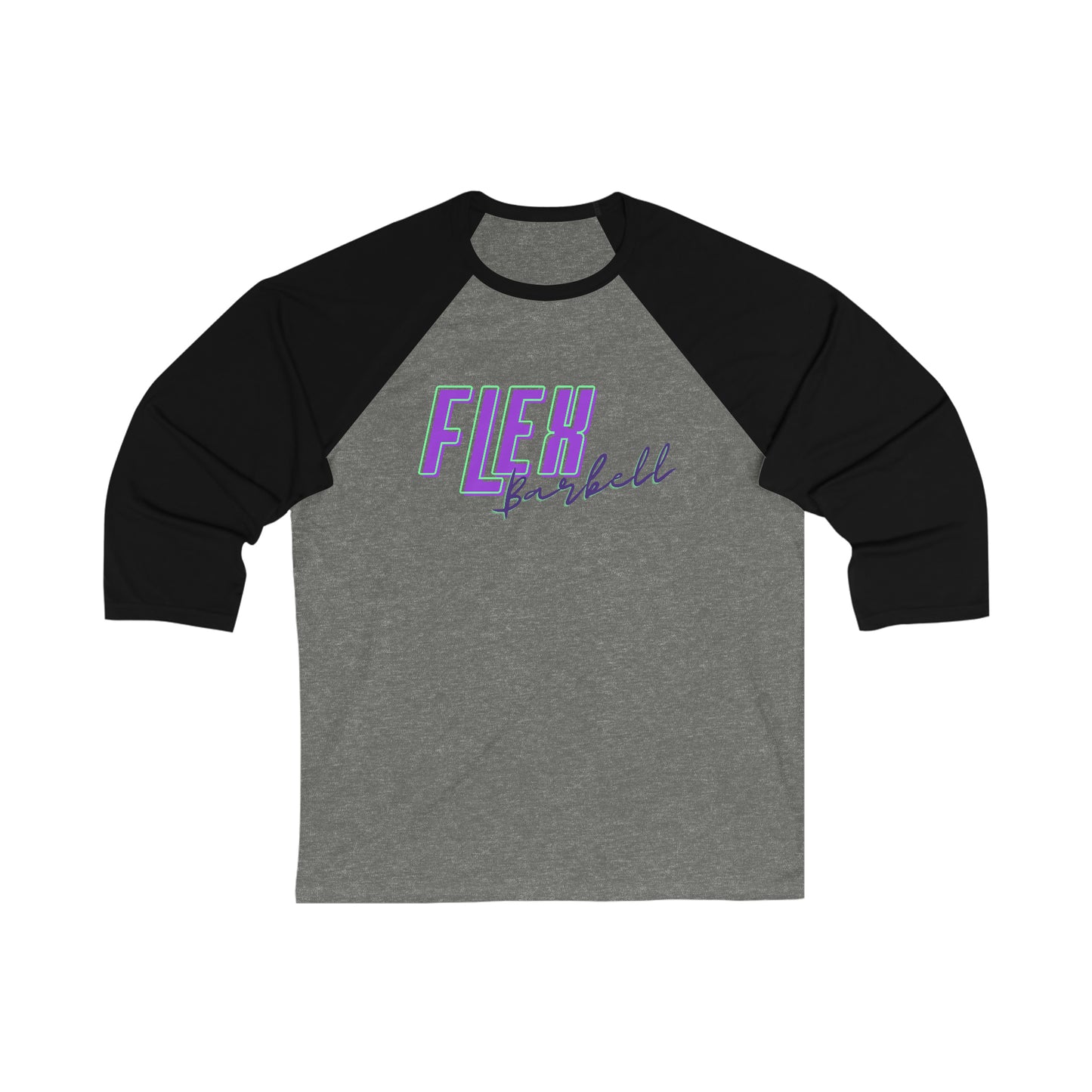 Flex Barbell 3\4 Sleeve Baseball Tee